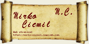 Mirko Cicmil vizit kartica